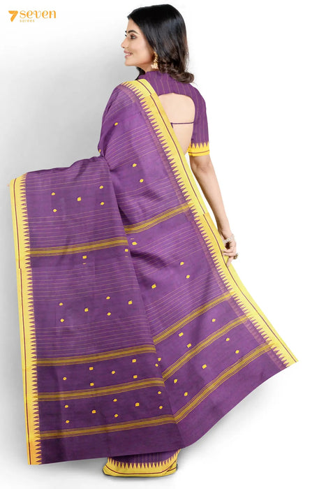 Kavidhai Madurai Purple Pure Cotton Saree - Seven Sarees - Saree - Seven Sarees