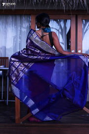Kunkum Thattu Handloom Venkatagiri 100% Silk Cotton Pink-Blue Saree - Seven Sarees - Seven Sarees