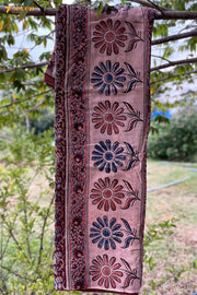 Kusuma Hand Block Kalamkari 100% Soft Cotton saree - Seven Sarees - Saree - Seven Sarees