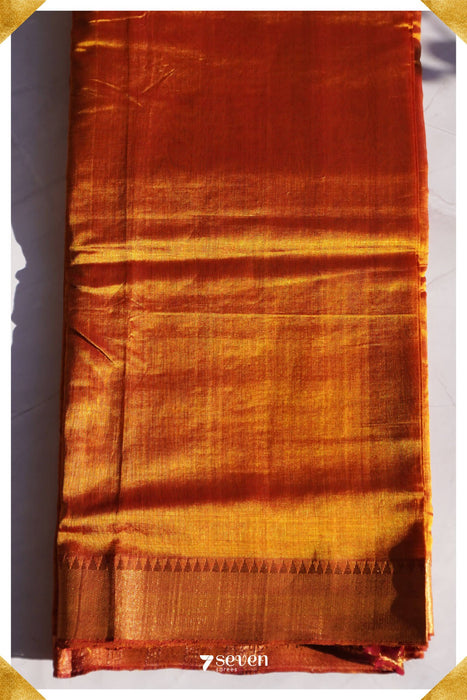 Lakshaki Mangalagiri Handloom Gold Silk-Cotton Saree - Seven Sarees - Saree - Seven Sarees