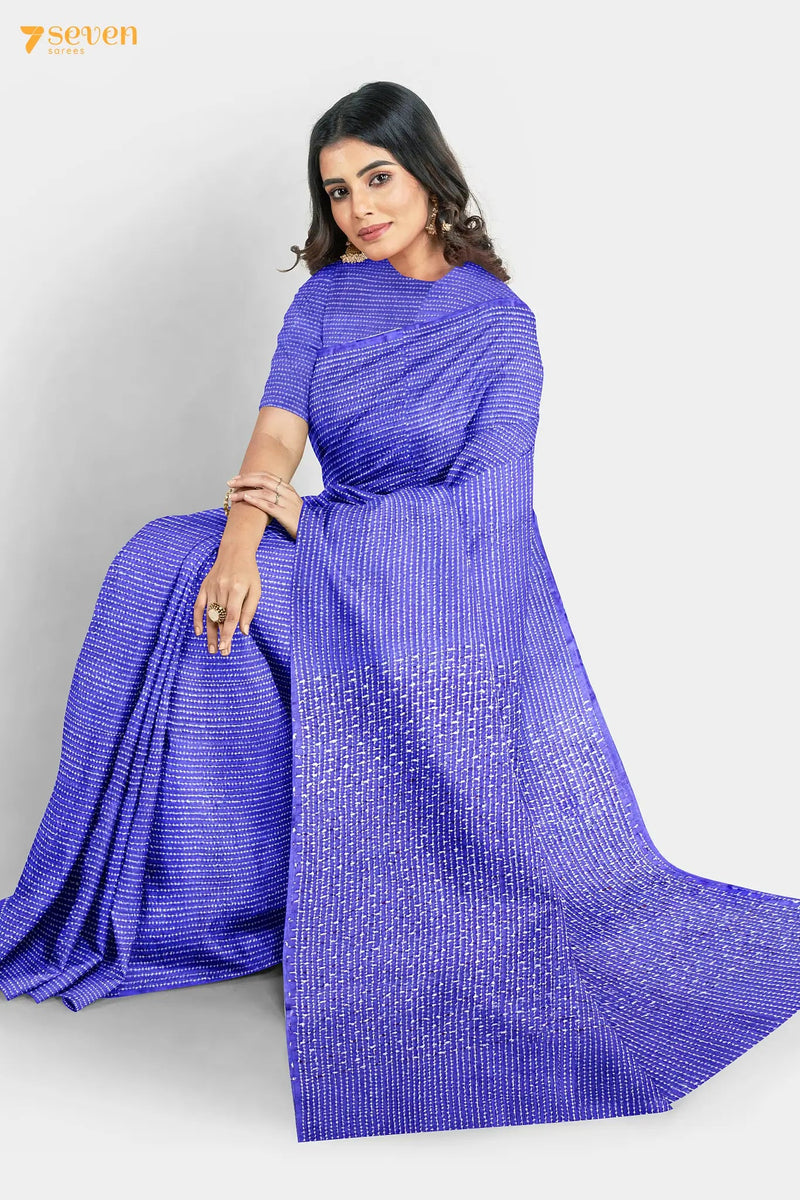 Lavender Chattisgarh Purple Pure Tussar Silk Saree | Silk Mark Certified - Seven Sarees - Saree - Seven Sarees