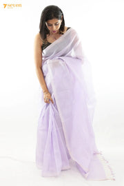 Madhura Mangalagiri Handloom Purple Silk Cotton Saree - Seven Sarees - Saree - Seven Sarees