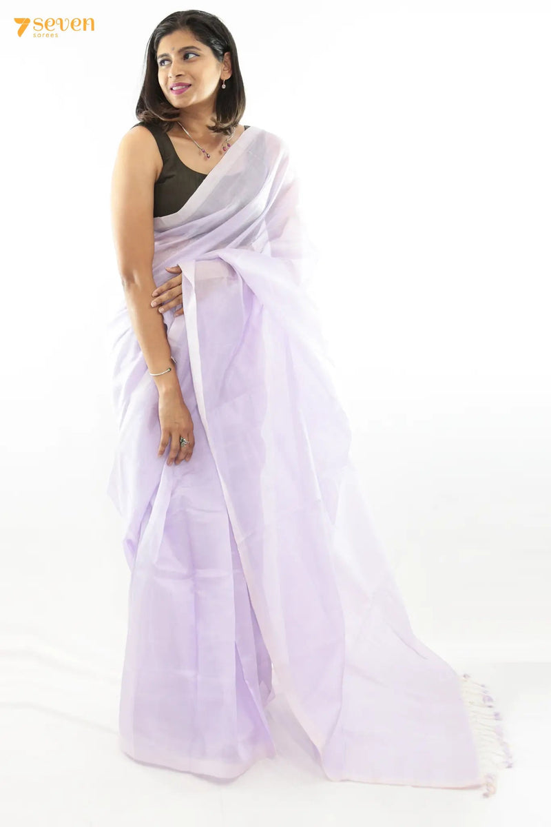 Madhura Mangalagiri Handloom Purple Silk Cotton Saree - Seven Sarees - Saree - Seven Sarees