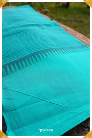 Maithreyi Mangalagiri Handloom Black/Blue Pure Cotton Saree - Seven Sarees - Saree - Seven Sarees