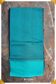 Maithreyi Mangalagiri Handloom Black/Blue Pure Cotton Saree - Seven Sarees - Saree - Seven Sarees