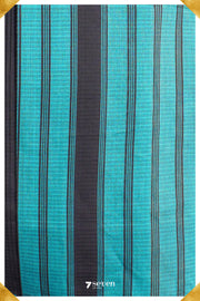 Maithreyi Mangalagiri Handloom Black/Blue Pure Cotton Saree - Seven Sarees - Saree - Seven Sarees