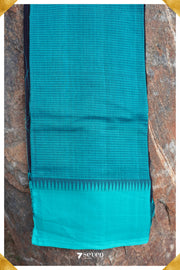 Maithreyi Mangalagiri Handloom Black/Blue Pure Cotton Saree - Seven Sarees - Saree - Seven Sarees