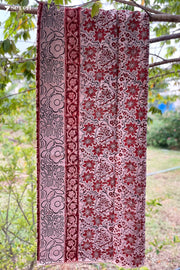 Malle Puvvu Hand Block Kalamkari 100% Soft Cotton saree - Seven Sarees - Saree - Seven Sarees