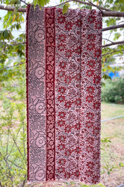 Malle Puvvu Hand Block Kalamkari 100% Soft Cotton saree - Seven Sarees - Saree - Seven Sarees