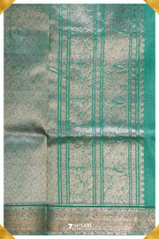 Manam Handloom Venkatagiri Pattu 100% Pure Silk Turquoise Saree | Silk Mark Certified - Seven Sarees - Seven Sarees