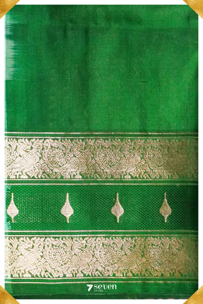 Manam Handloom Venkatagiri Pattu 100% Pure Silk Turquoise Saree | Silk Mark Certified - Seven Sarees - Seven Sarees