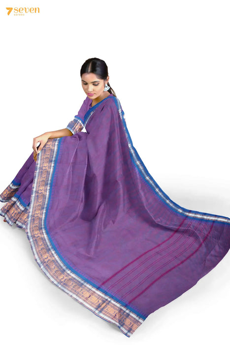 Manichigai Madurai Purple Pure Cotton Saree - Seven Sarees - Saree - Seven Sarees