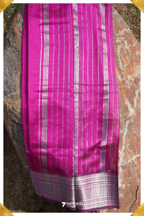 Maya Mangalagiri Handloom Pink Silk-Cotton Saree - Seven Sarees - Saree - Seven Sarees