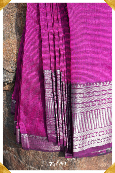 Maya Mangalagiri Handloom Pink Silk-Cotton Saree - Seven Sarees - Saree - Seven Sarees