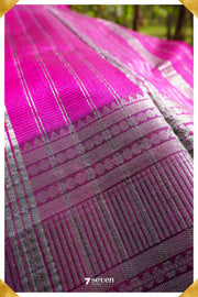 Maya Mangalagiri Handloom Pink Silk-Cotton Saree - Seven Sarees - Saree - Seven Sarees