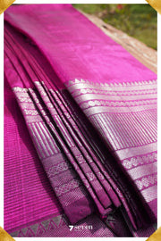 Maya Mangalagiri Handloom Pink Silk-Cotton Saree - Seven Sarees - Saree - Seven Sarees