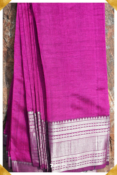 Maya Mangalagiri Handloom Pink Silk-Cotton Saree - Seven Sarees - Saree - Seven Sarees