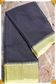 Medha Mangalagiri Handloom Black/Yellow Pure Cotton Saree - Seven Sarees - Saree - Seven Sarees