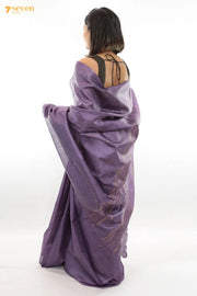 Mermaid's kiss Chattisgarh Purple Pure Tussar Silk Saree | Silk Mark Certified - Seven Sarees - Saree - Seven Sarees