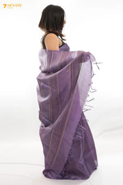Mermaid's kiss Chattisgarh Purple Pure Tussar Silk Saree | Silk Mark Certified - Seven Sarees - Saree - Seven Sarees