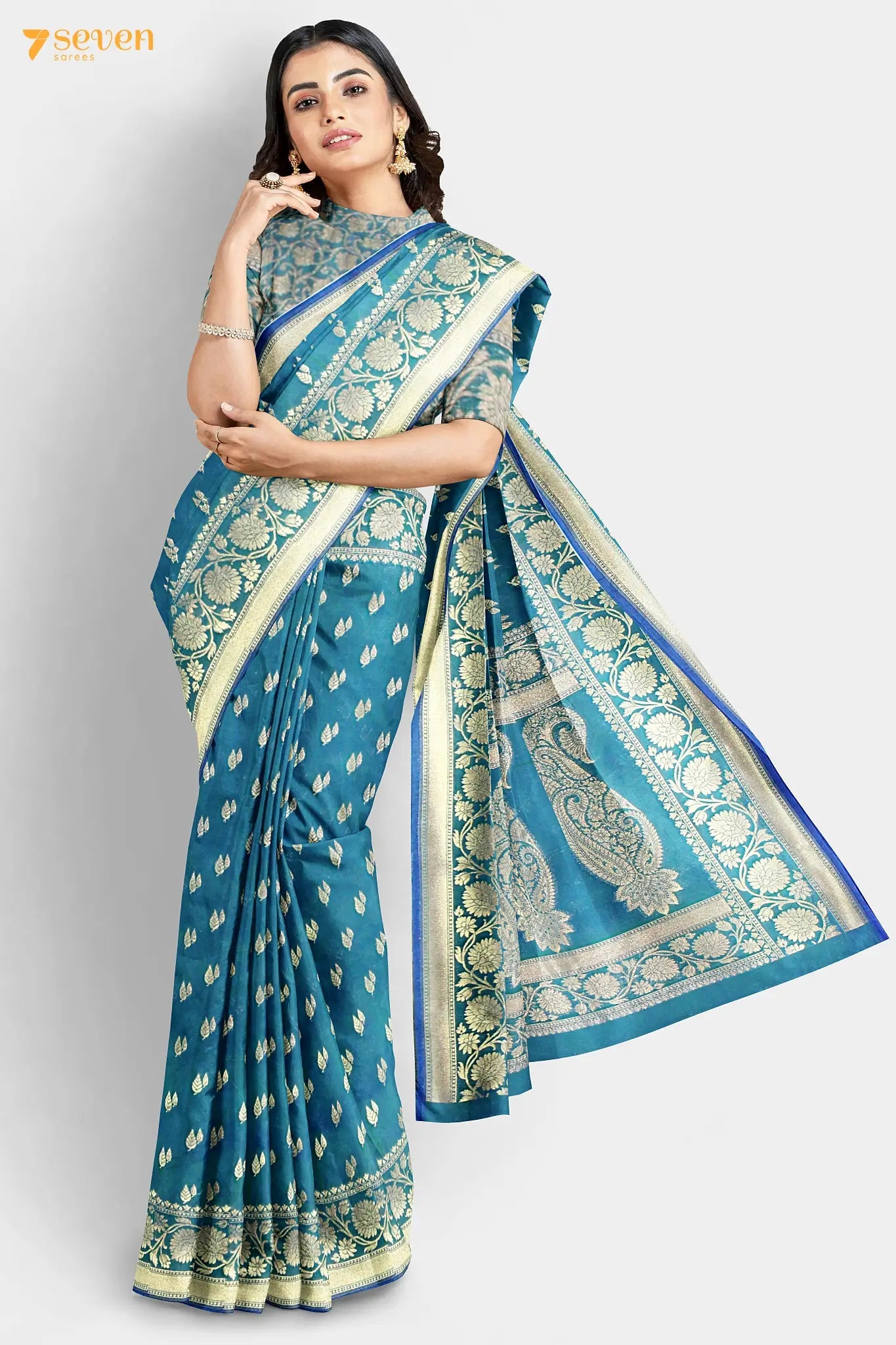 Artificial Silk Saree With Blouse and Handmade tussels – fab-persona