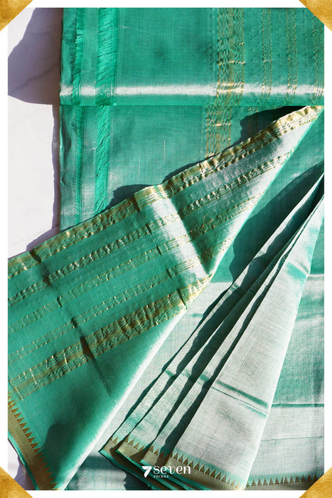Mythili Mangalagiri Handloom Gold Silk-Cotton Saree - Seven Sarees - Saree - Seven Sarees