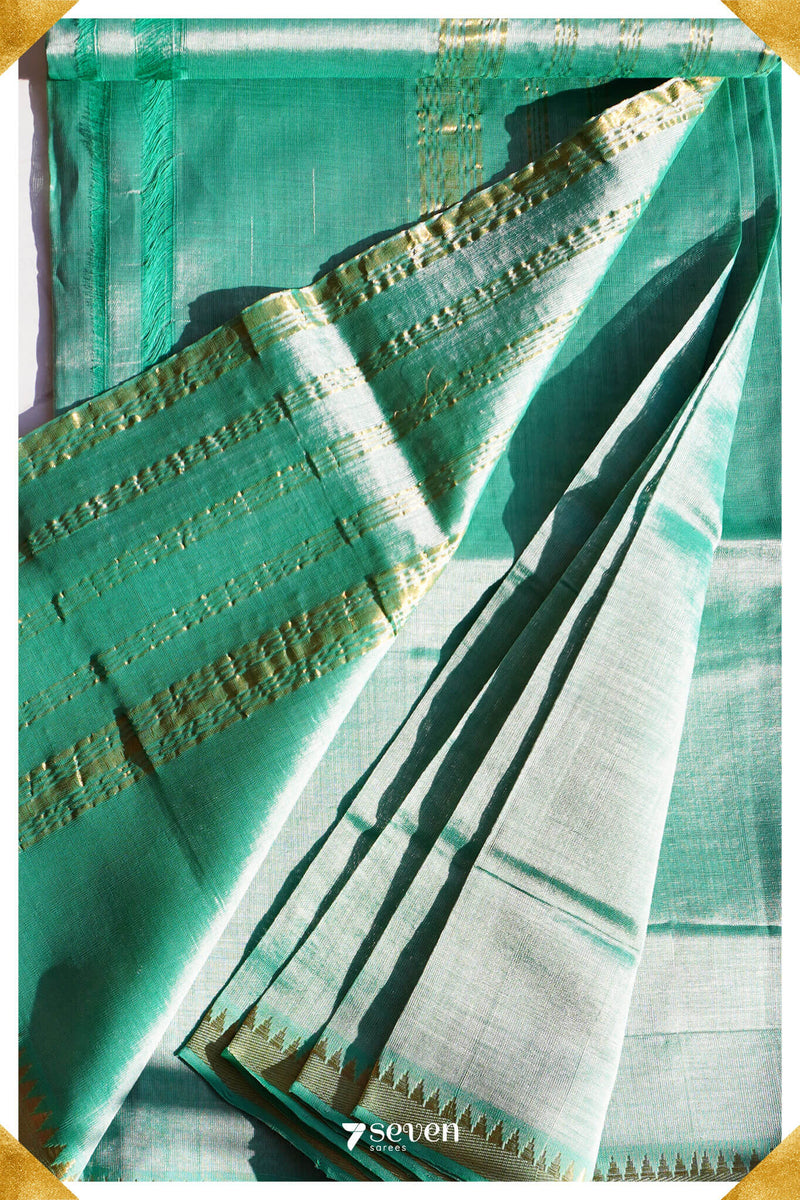 Mythili Mangalagiri Handloom Gold Silk-Cotton Saree - Seven Sarees - Saree - Seven Sarees