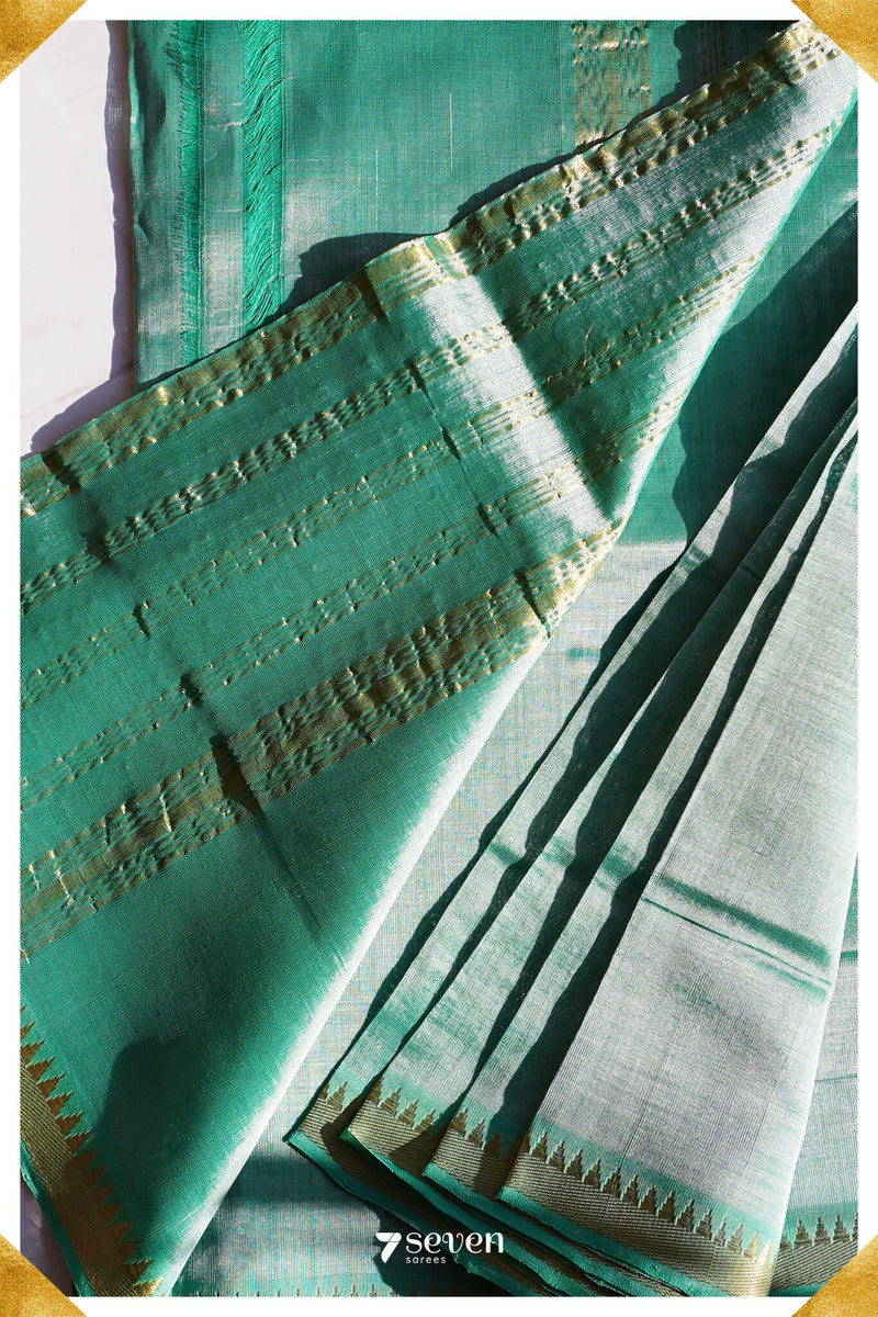 Mythili Mangalagiri Handloom Gold Silk-Cotton Saree - Seven Sarees - Saree - Seven Sarees