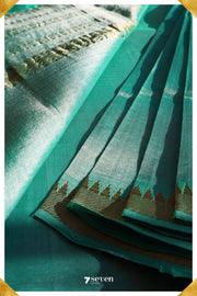 Mythili Mangalagiri Handloom Gold Silk-Cotton Saree - Seven Sarees - Saree - Seven Sarees