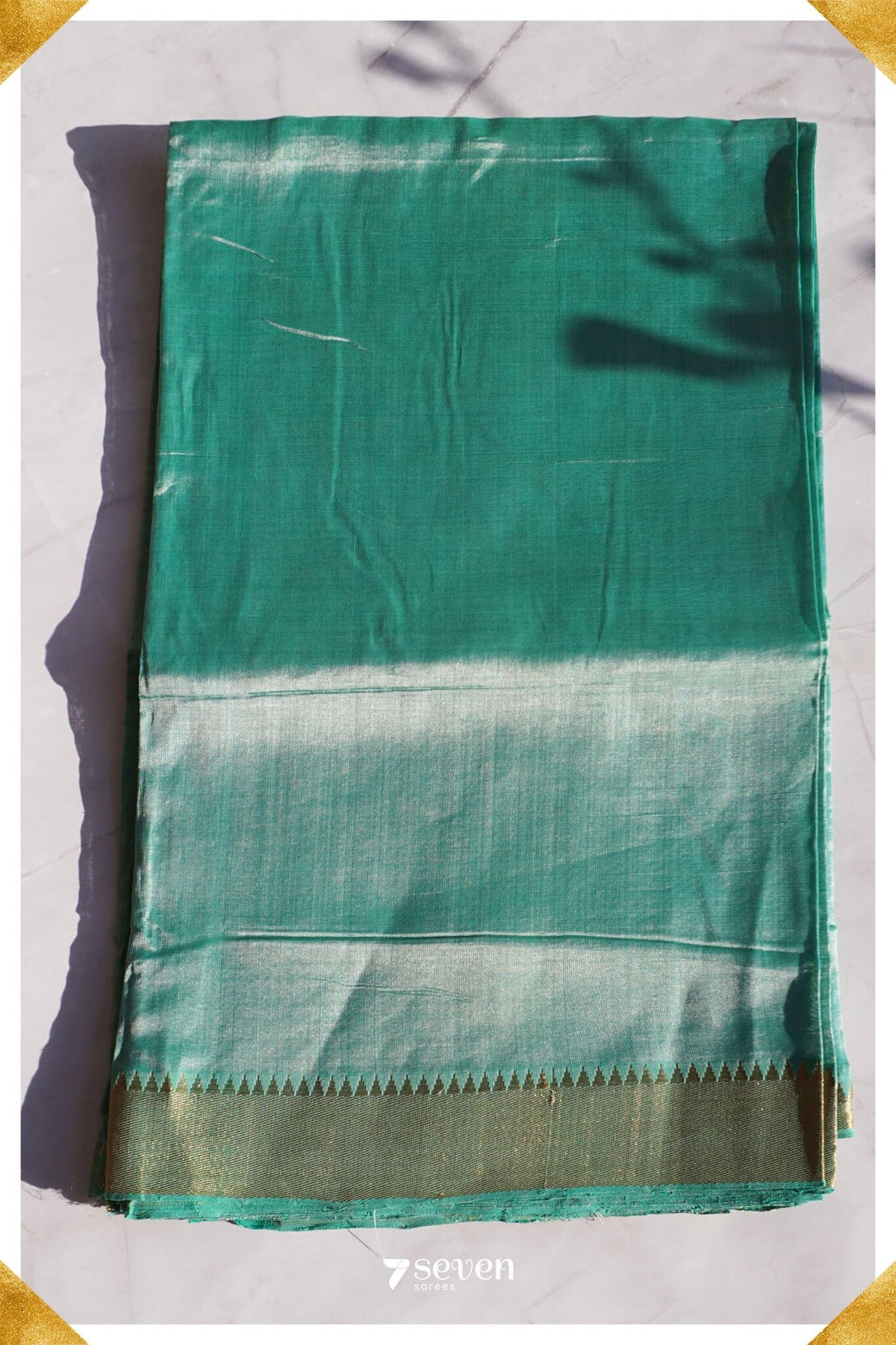 Mythili Mangalagiri Handloom Gold Silk-Cotton Saree - Seven Sarees