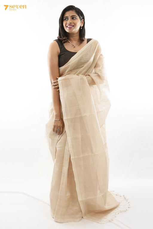 Neha Mangalagiri Handloom Sandal Silk Cotton Saree - Seven Sarees - Saree - Seven Sarees