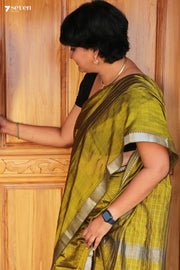 Nyasa Mangalagiri Green Silk Cotton Saree - Seven Sarees - Saree - Seven Sarees