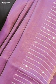 One in a million Chattisgarh Purple Pure Tussar Silk Sequin Saree | Silk Mark Certified - Seven Sarees - Saree - Seven Sarees