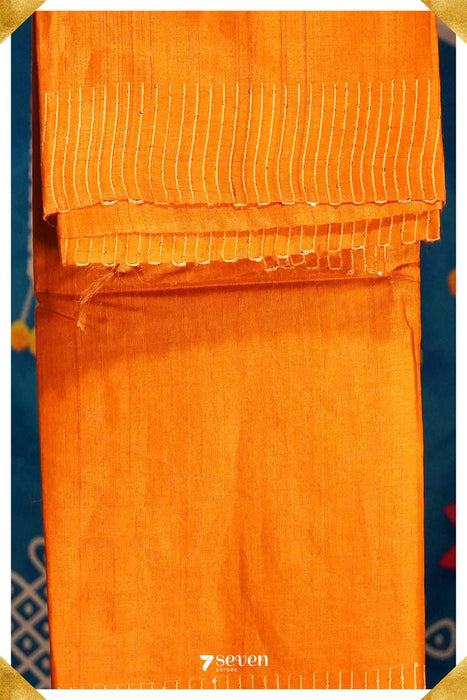 One in a million Chattisgarh Yellow Pure Tussar Silk Saree|Silk Mark Certified - Seven Sarees - Seven Sarees