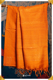 One in a million Chattisgarh Yellow Pure Tussar Silk Saree|Silk Mark Certified - Seven Sarees - Seven Sarees