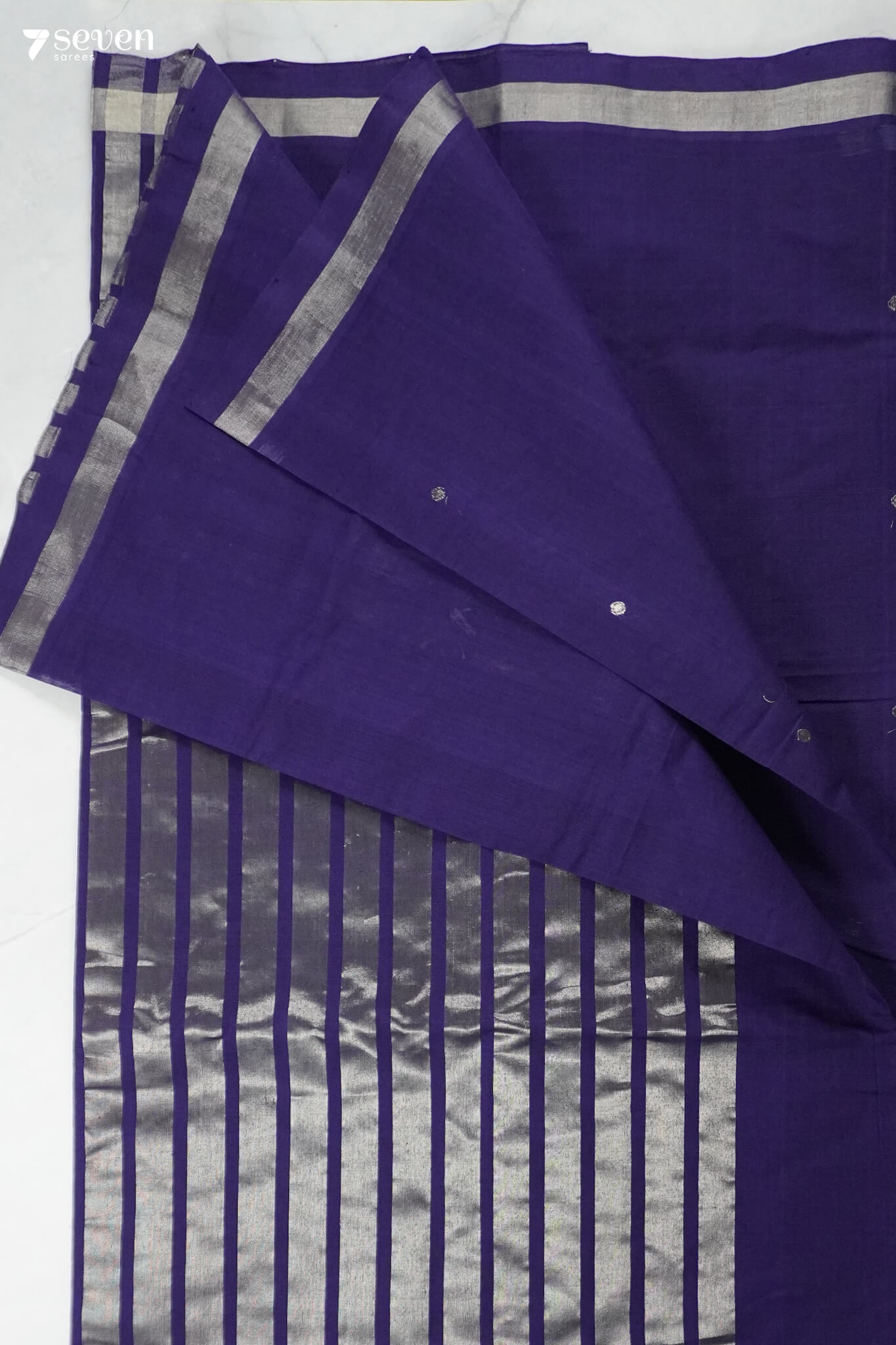 Oodha Puvvu Handloom Venkatagiri 100% Cotton Violet Saree - Seven Sarees