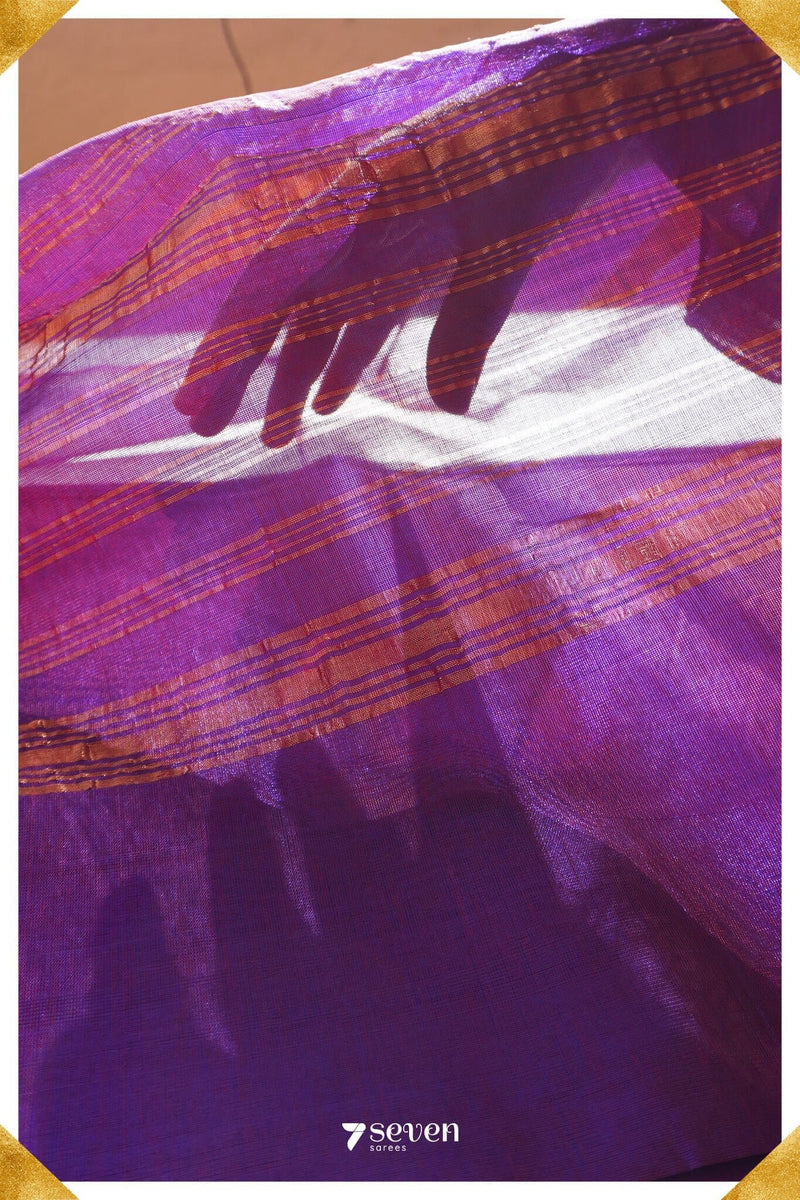 Parthavi Mangalagiri Handloom Pink/Red Pure Silk-Cotton Saree - Seven Sarees - Saree - Seven Sarees