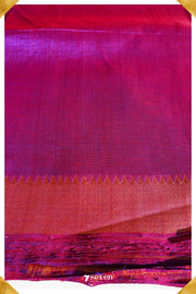 Parthavi Mangalagiri Handloom Pink/Red Pure Silk-Cotton Saree - Seven Sarees - Saree - Seven Sarees