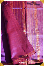 Parthavi Mangalagiri Handloom Pink/Red Pure Silk-Cotton Saree - Seven Sarees - Saree - Seven Sarees
