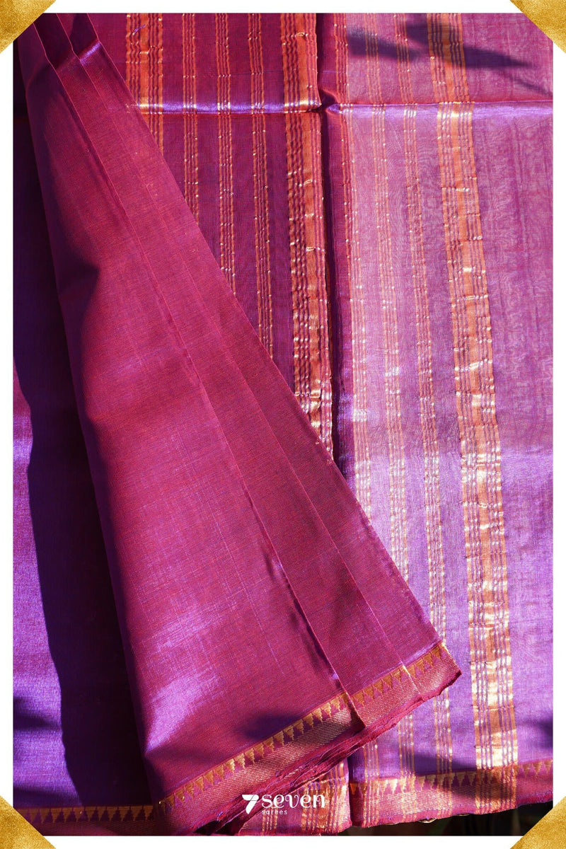 Parthavi Mangalagiri Handloom Pink/Red Pure Silk-Cotton Saree - Seven Sarees - Saree - Seven Sarees