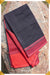 Pavaki Mangalagiri Handloom Black/Red Pure Cotton Saree - Seven Sarees - Saree - Seven Sarees