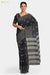 Peacock Flower Chattisgarh Black Pure Tussar Silk Saree | Silk Mark Certified - Seven Sarees - Saree - Seven Sarees