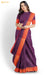 Pongal kolam Madurai Purple Pure Cotton Saree - Seven Sarees - Saree - Seven Sarees