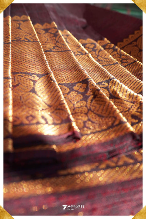Pooja Mangalagiri Handloom Red/Green Pure Silk-Cotton Saree - Seven Sarees - Saree - Seven Sarees
