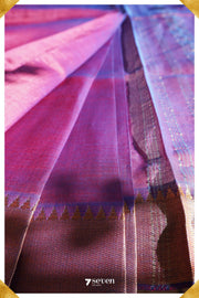 Raji Mangalagiri Handloom Violet/Purple Silk-Cotton Saree - Seven Sarees - Saree - Seven Sarees