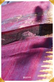 Raji Mangalagiri Handloom Violet/Purple Silk-Cotton Saree - Seven Sarees - Saree - Seven Sarees
