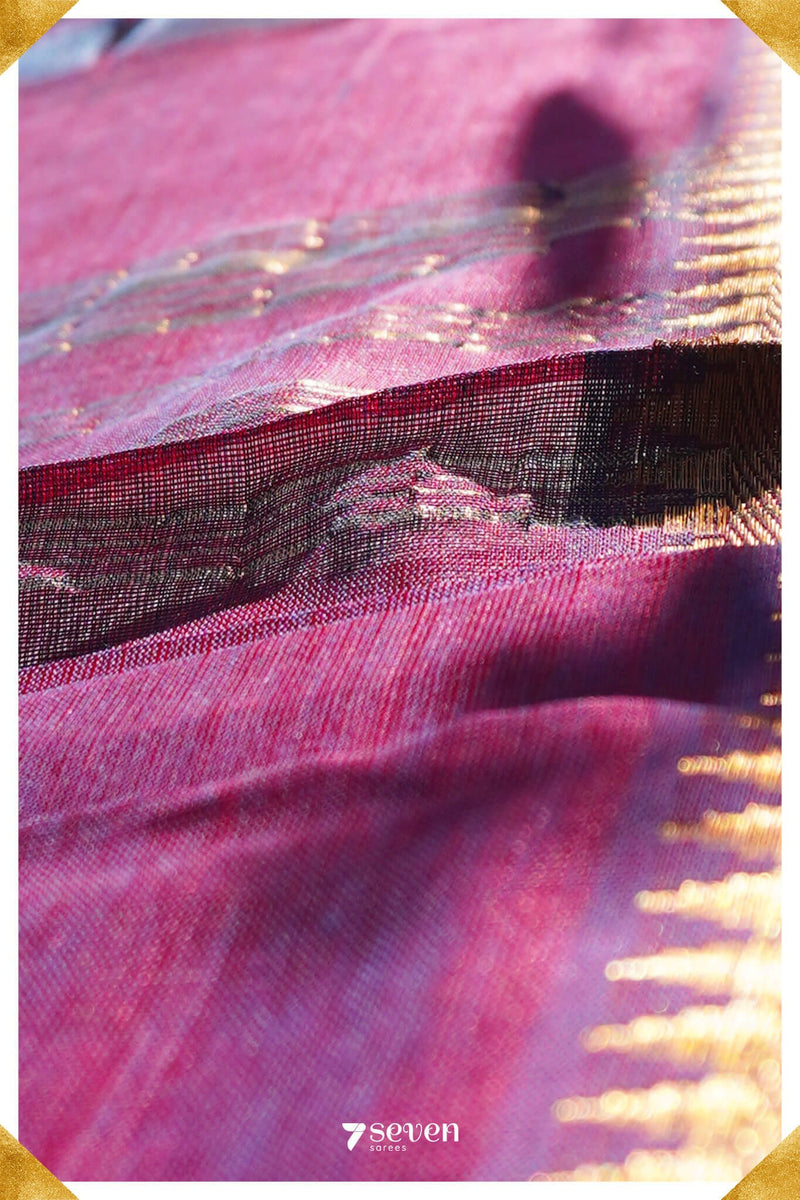 Raji Mangalagiri Handloom Violet/Purple Silk-Cotton Saree - Seven Sarees - Saree - Seven Sarees