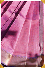 Raji Mangalagiri Handloom Violet/Purple Silk-Cotton Saree - Seven Sarees - Saree - Seven Sarees