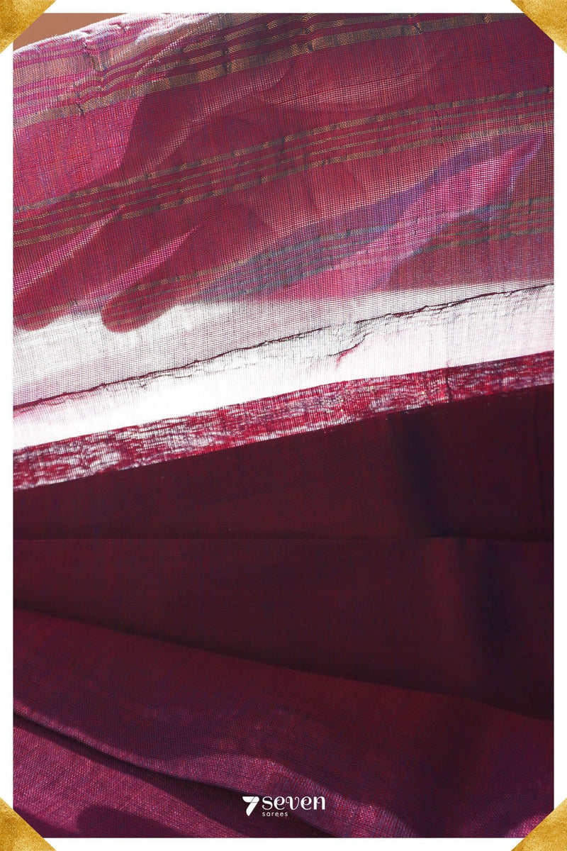 Raji Mangalagiri Handloom Violet/Purple Silk-Cotton Saree - Seven Sarees - Saree - Seven Sarees