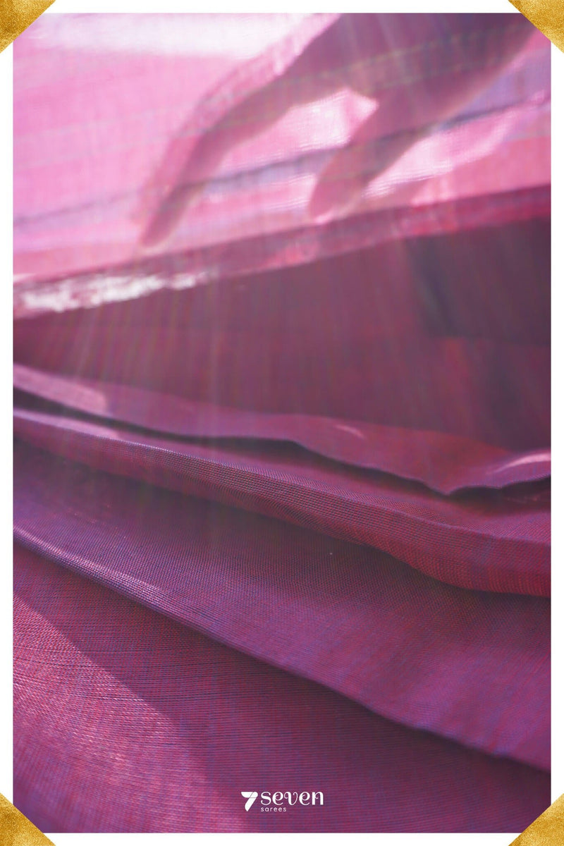 Raji Mangalagiri Handloom Violet/Purple Silk-Cotton Saree - Seven Sarees - Saree - Seven Sarees